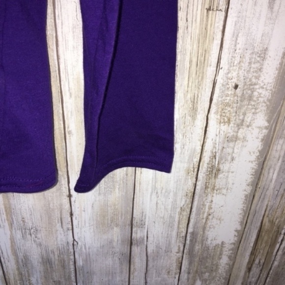 Laura Scott Purple Scottie V Neck Long Sleeve Tee - Picture 3 of 4